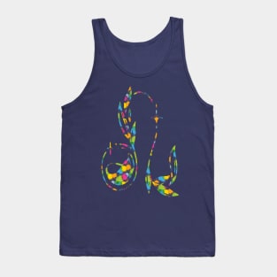 colorful floral Leo zodiac sign Tank Top